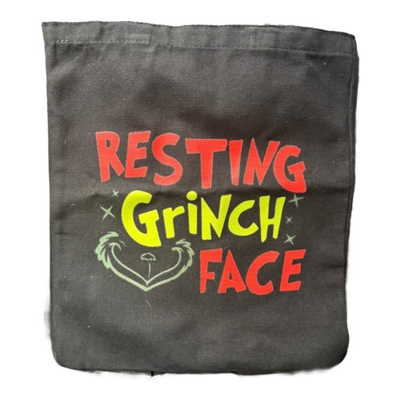 Resting Grinch Face Tote Bag - Picture 2 of 5